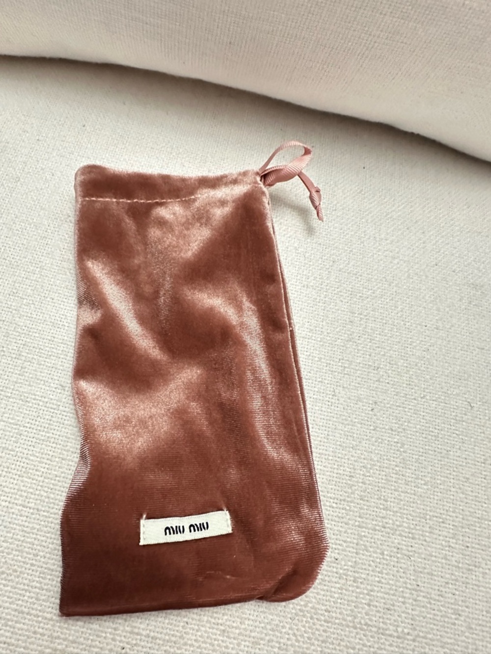 Miu Miu Dusty Rose Velvet Drawstring Pouch